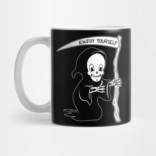 Cute Grim Reaper Says Enjoy Yourself Mug